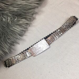 Vintage stretch silver fish scale belt